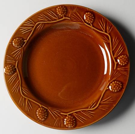 Embossed Pinecone Amber Salad Plate