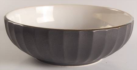 Contrast Charcoal 9" Round Vegetable Bowl