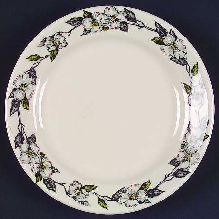 Northern Dogwood Cream Salad Plate