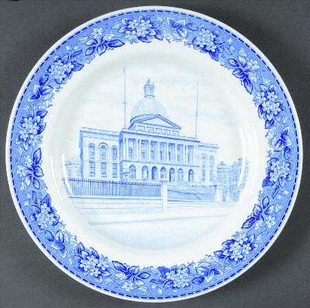 Boston Scenes Blue Luncheon Plate
