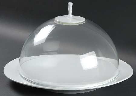 Seagrass Cake Plate with Glass Dome