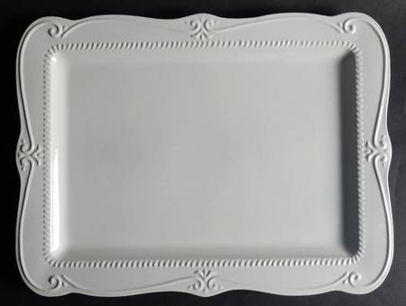 Gallery Collection White 17" Rectangular Serving Platter