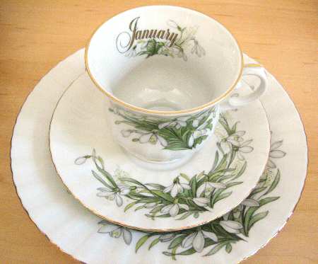 Flower of the Month Footed Cup & Saucer Set