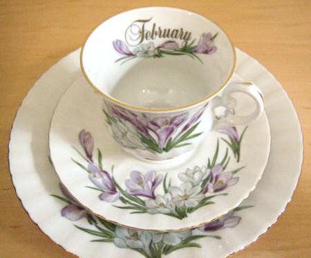 Flower of the Month Footed Cup & Saucer Set