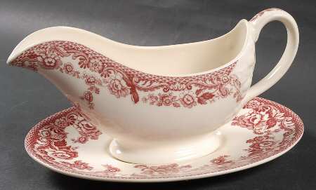Delamere Cranberry Gravy Boat & Underplate