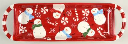 Peppermint Lane 15" Rectangular Handled Tray
