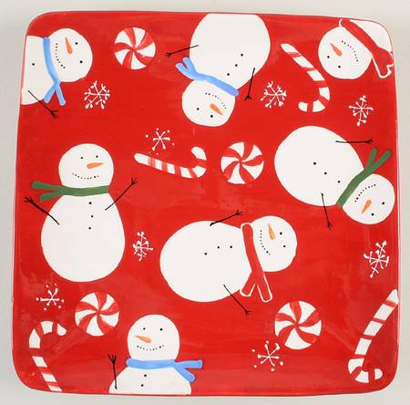 Peppermint Lane Square Dinner Plate