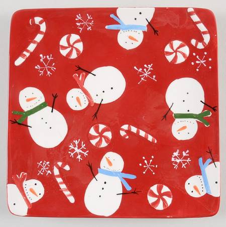 Peppermint Lane Square Salad Plate