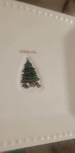 Jingle Bells Square Bread & Butter Plate