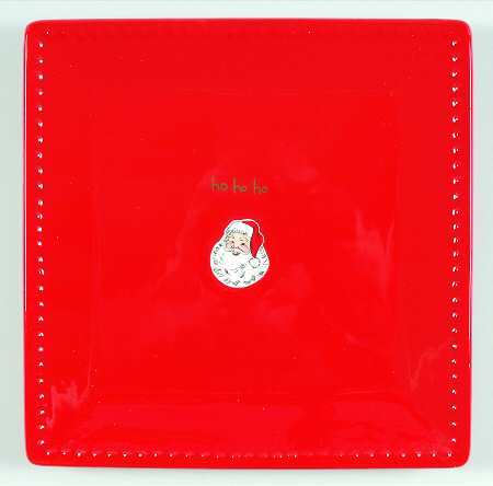 Jingle Bells Square Salad Plate