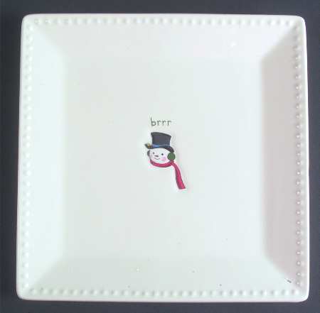 Jingle Bells Square Salad Plate