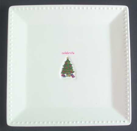 Jingle Bells Square Salad Plate