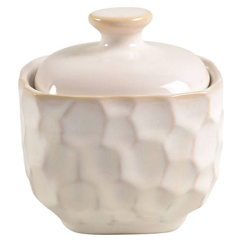Continental White Sugar Bowl & Lid