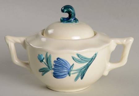 Dahlia (White Bottom) Sugar Bowl & Lid