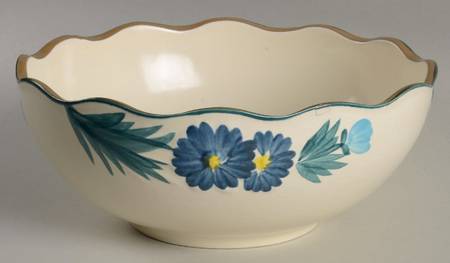 Dahlia (White Bottom) 8" Round Vegetable Bowl