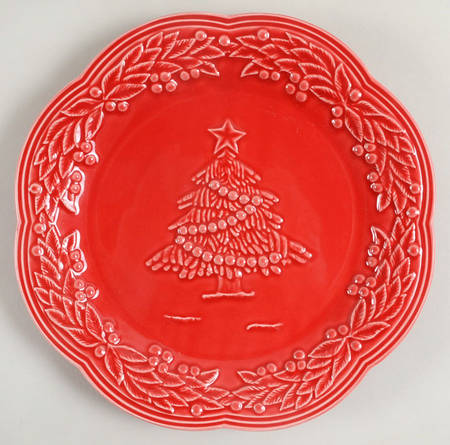 Holiday Tree Majolica Salad Plate