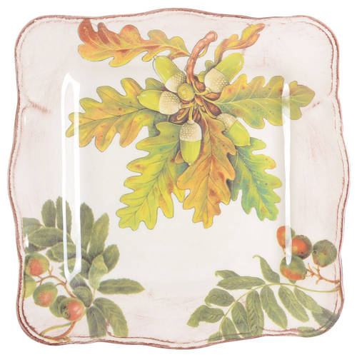 Acorn & Fig Square Luncheon Plate