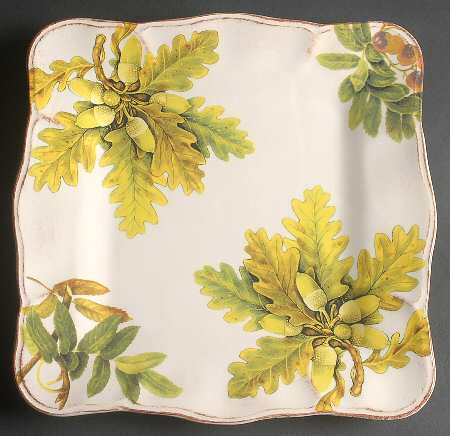 Acorn & Fig Square Dinner Plate by Sur La Table