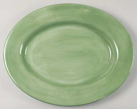 Salute Sage Green 18" Oval Serving Platter