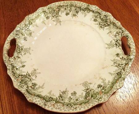 Cromer Green Handled Cake Plate