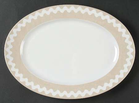 Rick Rack Khaki 12" Oval Serving Platter