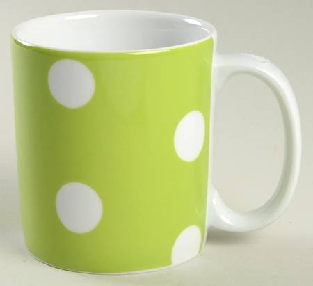 White Dots Lime Green Mug