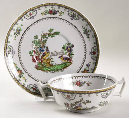 Chelsea Footed Cream Soup Bowl & Saucer Set