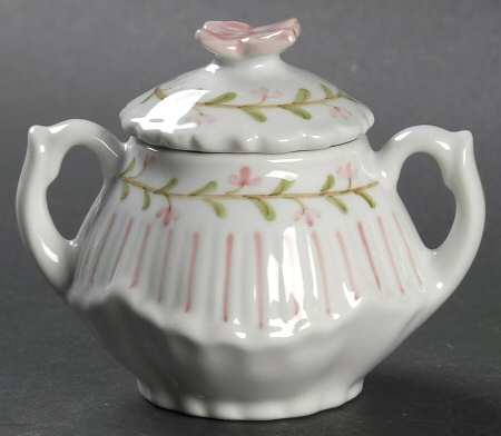 Pinstripe Child's Sugar Bowl & Lid