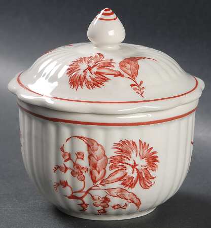 Tea Time Red Sugar Bowl & Lid