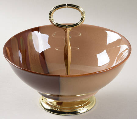 Avanti Brown 6"-7" Handled Footed Nut Dish HC