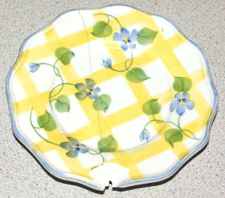 Forget Me Not & Yellow Plaid Bread & Butter Plate