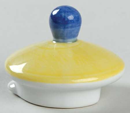 Forget Me Not & Yellow Plaid Teapot Lid for Individual Teapot with Cup