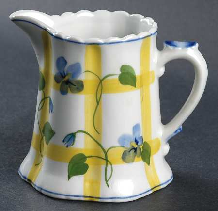 Forget Me Not & Yellow Plaid Creamer