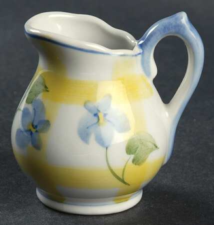 Forget Me Not & Yellow Plaid Mini Creamer