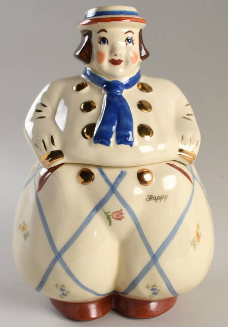 Dutch Boy & Girl Cookie Jar & Lid