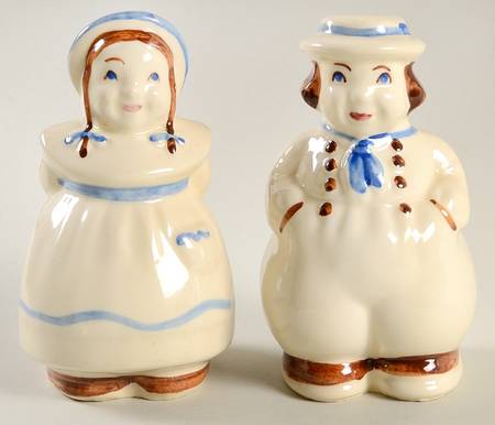 Dutch Boy & Girl Figural Salt & Pepper Set