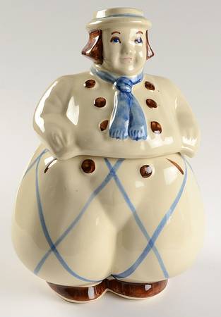 Dutch Boy & Girl Cookie Jar & Lid