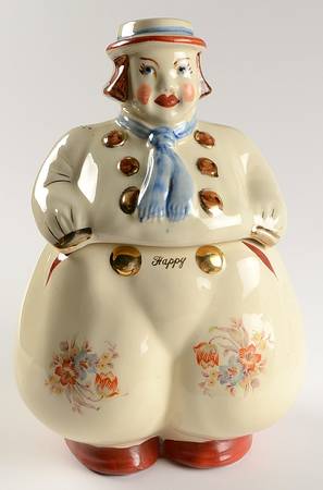 Dutch Boy & Girl Cookie Jar & Lid