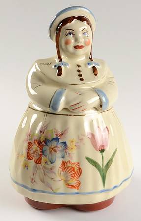 Dutch Boy & Girl Cookie Jar & Lid