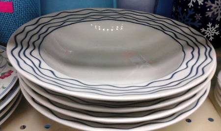 Blue Note (Blue & White Textured) Rim Soup Bowl
