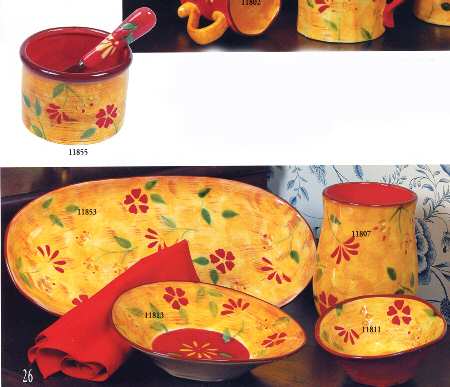 Le Fleur Rouge 16" Oval Serving Platter