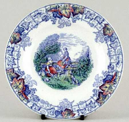 Byron Blue Multicolor (No Trim) Rim Soup Bowl