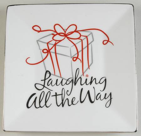 Eat, Drink & Be Merry Square Appetizer Plate