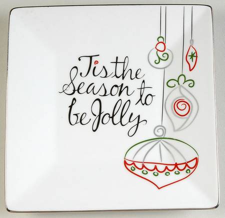 Eat, Drink & Be Merry Square Appetizer Plate