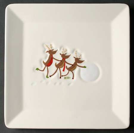 Reindeer Games Salad Plate by St Nicholas Square