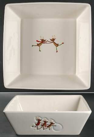 Reindeer Games 10" Square Serving Bowl