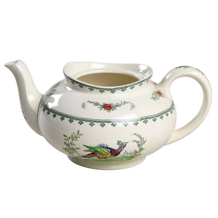 Vienna (Bird Center, Green) Mini Teapot No Lid