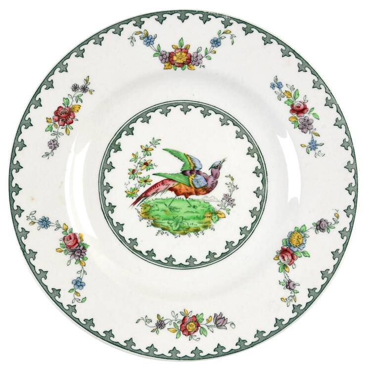 Vienna (Bird Center, Green) Bread & Butter Plate