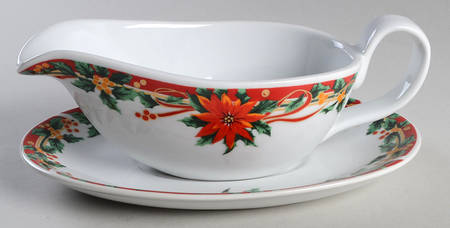 Poinsettia Gravy Boat & Underplate