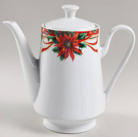Poinsettia Coffee Pot & Lid